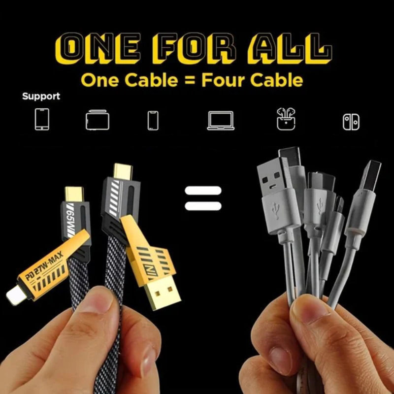 💥NEW HOT SALE💥4 in 1 PD 27W 65W Fast Charging Cable