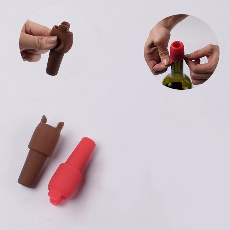 🍷Limited Time Half Price - Silicone Wine Seal Stopper with Handle 🍻