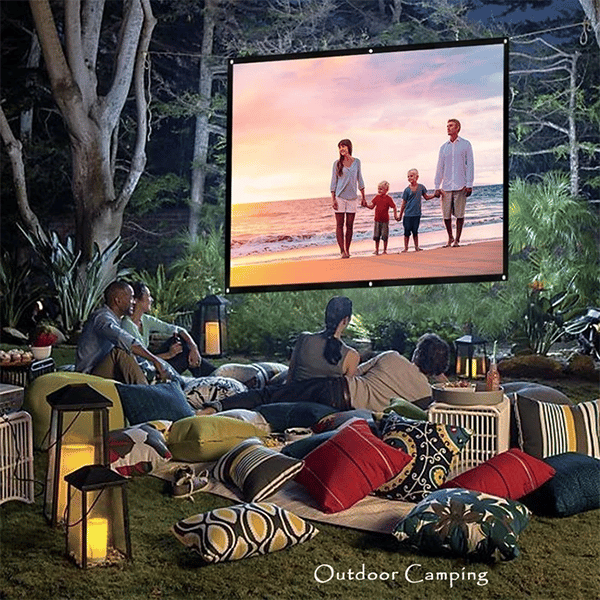 🎬 60% OFF HOT SALE! ✨ Giant Portable Outdoor Cinema Screen - 4K HD Projection with Adjustable Stand for Outdoor Parties 🌟🌙