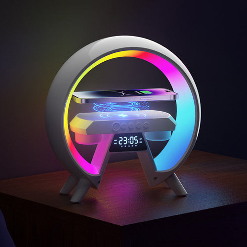 🔥Last Day 49% Off🔥Multifunctional Bluetooth Speaker - Colorful Atmosphere Light Wireless Charging and Clock All-in-one Machine
