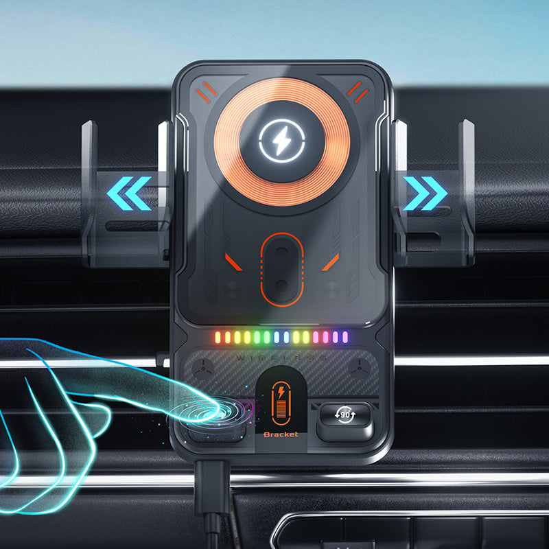 🔥HOT SALE 50% OFF🎁⚡Over 50K Sold! 📱Smart 2-in-1 Car Rotating Mobile Phone Holder & Wireless Charger⚡