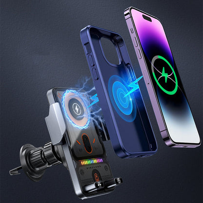 🔥HOT SALE 50% OFF🎁⚡Over 50K Sold! 📱Smart 2-in-1 Car Rotating Mobile Phone Holder & Wireless Charger⚡