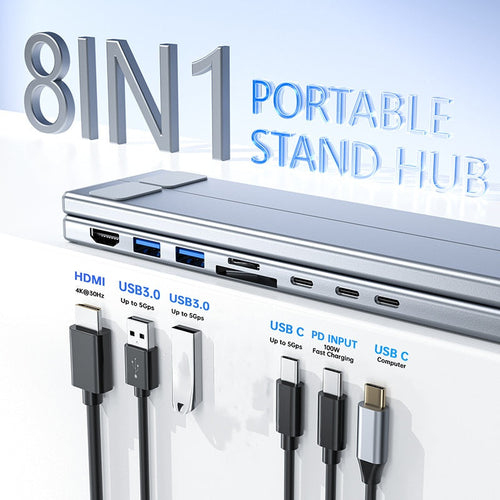 🔥Limited Time Promotion 50% OFF💥Limited-time offer-USB-C Docking Station Laptop Stand with 4K HDMI