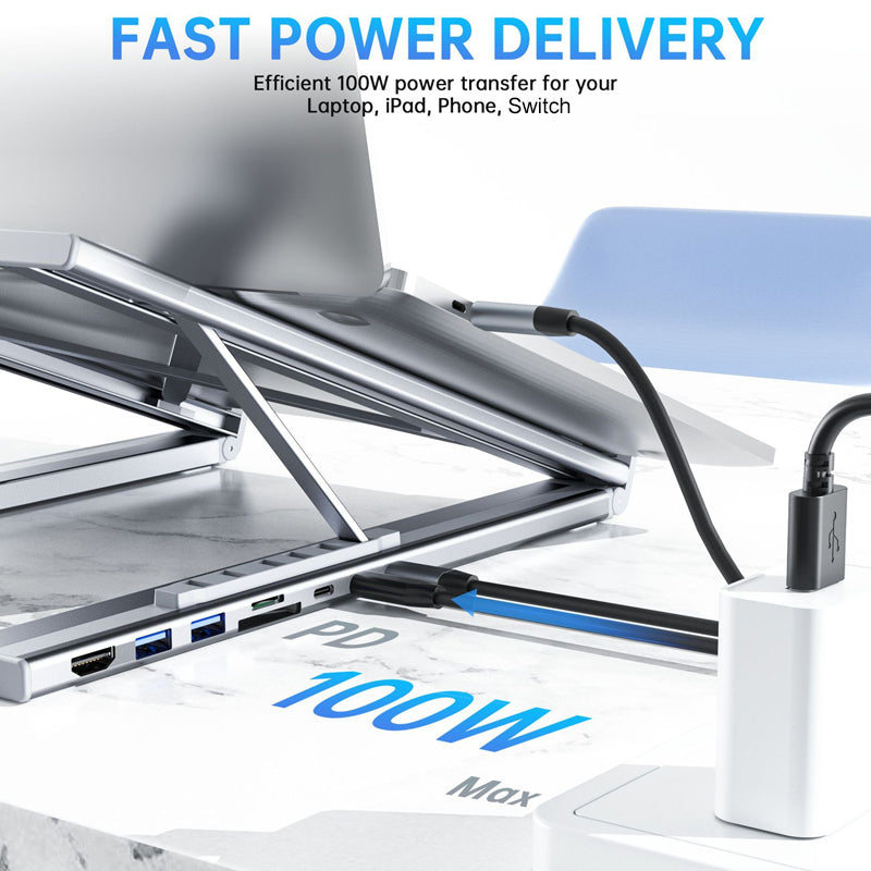 🔥Limited Time Promotion 50% OFF💥Limited-time offer-USB-C Docking Station Laptop Stand with 4K HDMI
