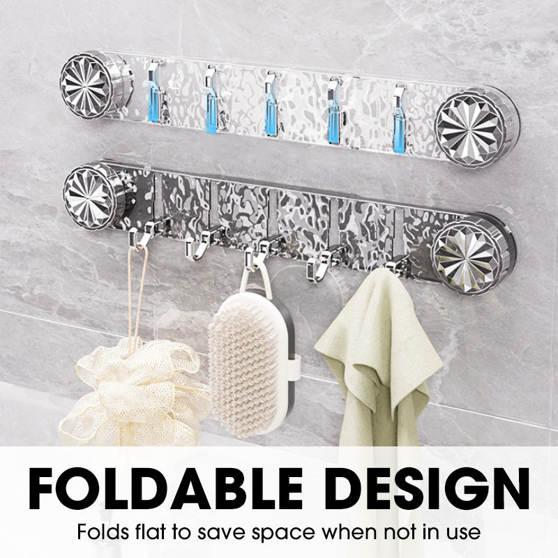 🚪【No-drill wonder! Super strong five-hook hanger】Say goodbye to clutter and tidy up in a second!