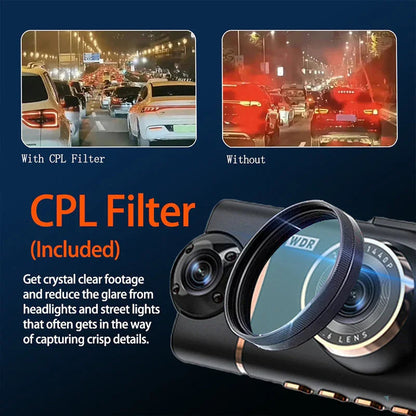 🏆50% Off!🚗4-Channel HD Dashcam with Front Interior Rear Recording🎥