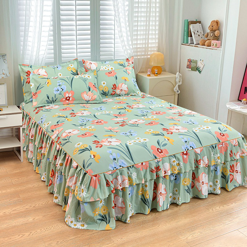 🛏️ 50% OFF NOW! 🎀 3-Piece Ruffled Bed Skirt Set – Elegant Design, Easy Fit & Complete Coverage 🛌