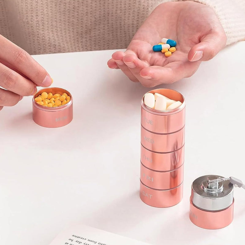 🔥HOT SALE 50% OFF✨7-Day Waterproof Portable Metal Travel Pill Organizer
