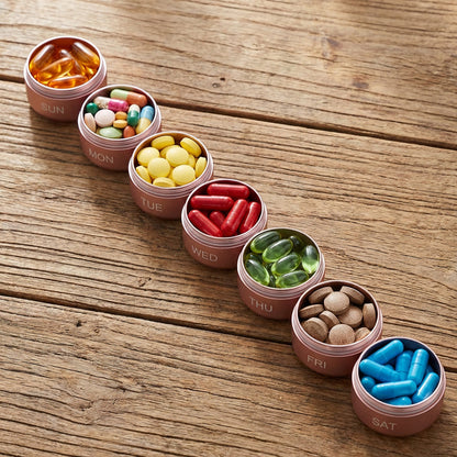 🔥HOT SALE 50% OFF✨7-Day Waterproof Portable Metal Travel Pill Organizer