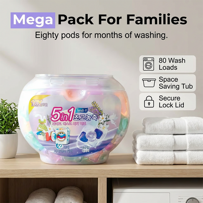 ✨2026 Hot Sale 50% OFF🔥5-in-1 White Musk Laundry Detergent Pods (80PCS)