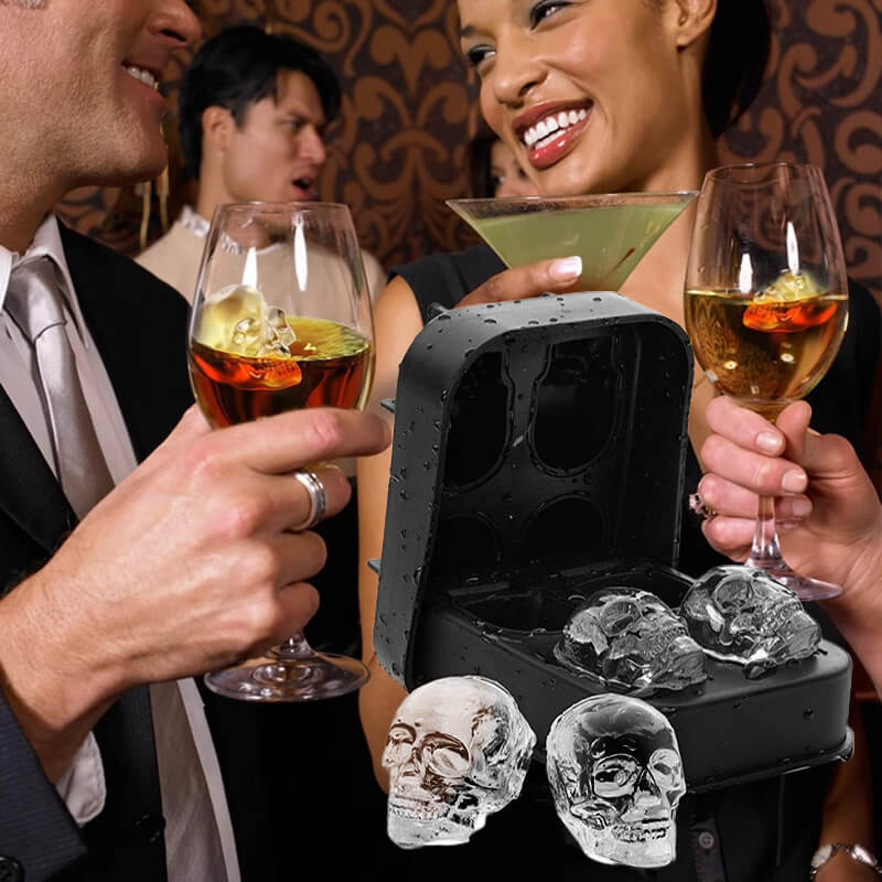 🥳2026 HOT SALE💀🧊 50% OFF! DIY Silicone Skull Ice Cube Tray – Giant slow-melt skull for whiskey, cocktails & more.✨