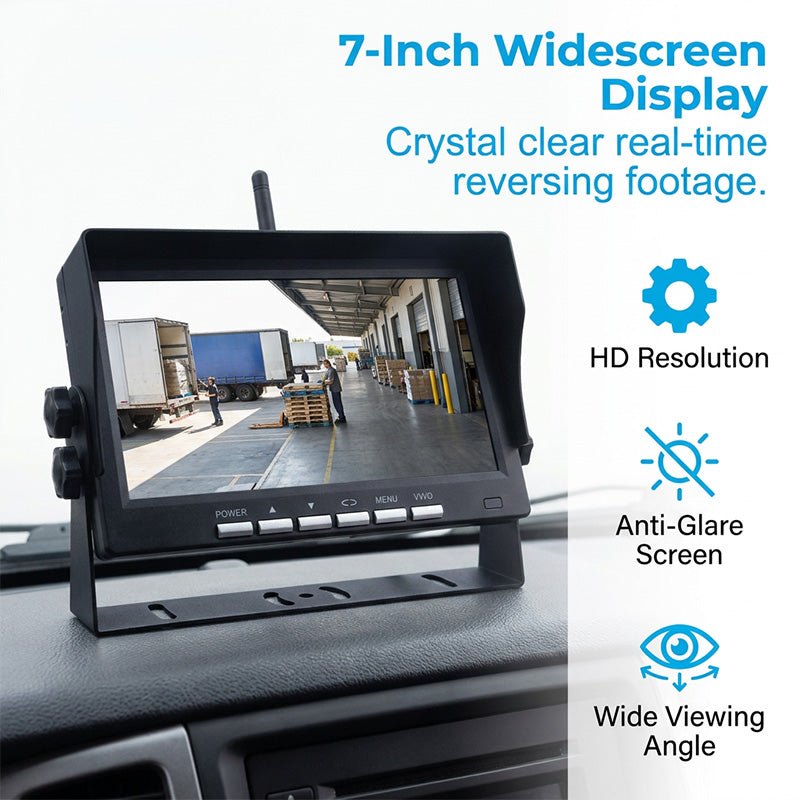 ⏳Time-Limited Special⏰7″ Wireless Backup Camera System – Stable 2.4G signal, 12V‑24V. Perfect for trucks & RVs. 🛡️✨