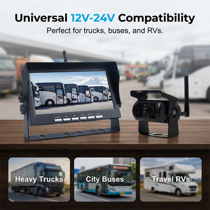 ⏳Time-Limited Special⏰7″ Wireless Backup Camera System – Stable 2.4G signal, 12V‑24V. Perfect for trucks & RVs. 🛡️✨