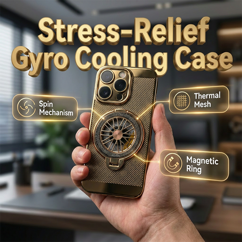 📱LIMITED TIME 50% OFF!🔥Magnetic Gyro Ring Stand Cooling Phone Case