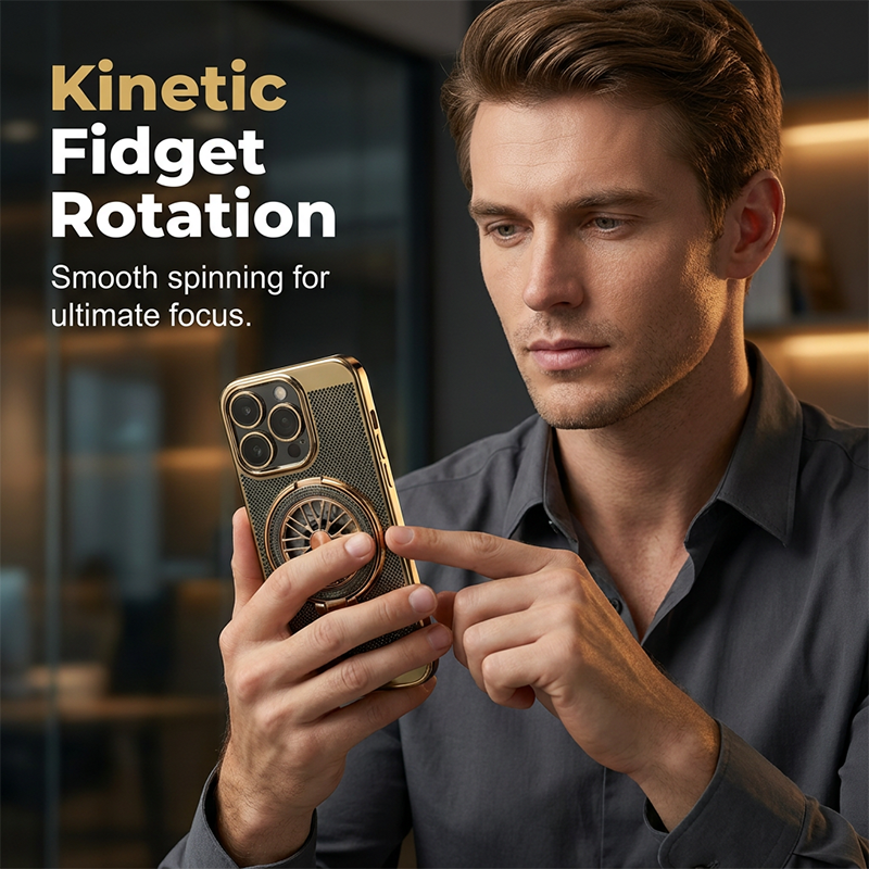📱LIMITED TIME 50% OFF!🔥Magnetic Gyro Ring Stand Cooling Phone Case