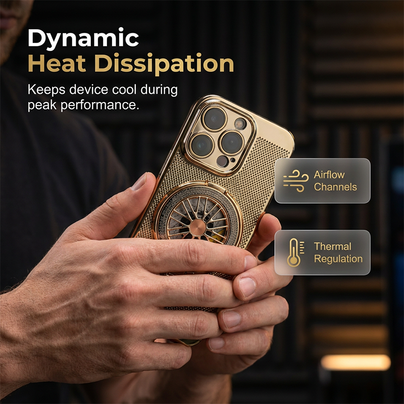 📱LIMITED TIME 50% OFF!🔥Magnetic Gyro Ring Stand Cooling Phone Case