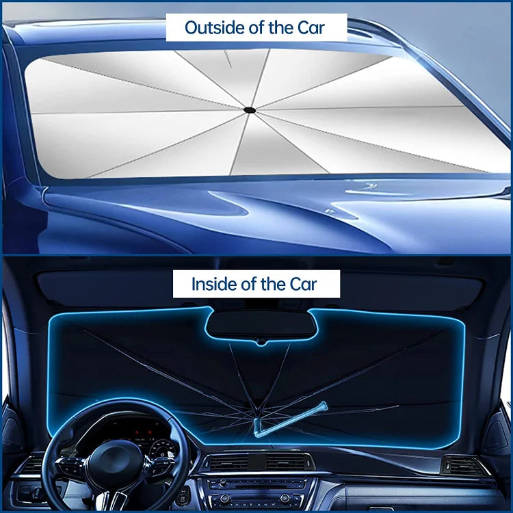 🥳2026 HOT SALE🥳💞50K+ SOLD!☂️🔄 50% OFF! Car Windshield Sun Shade Umbrella – 360° bendable handle, no scratches. Blocks UV & heat. Folds small. 🚗✨