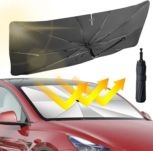 🥳2026 HOT SALE🥳💞50K+ SOLD!☂️🔄 50% OFF! Car Windshield Sun Shade Umbrella – 360° bendable handle, no scratches. Blocks UV & heat. Folds small. 🚗✨